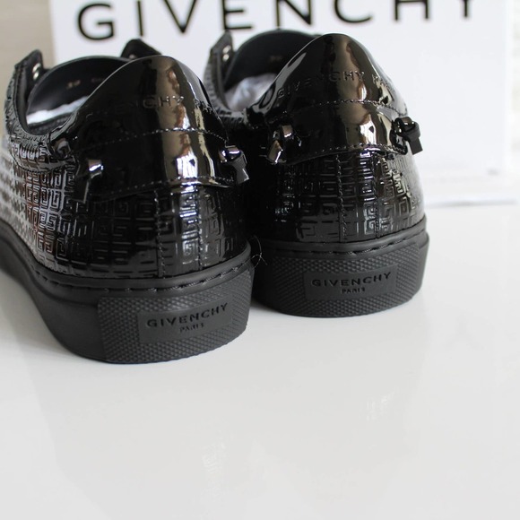 Givenchy Women's Urban Street Allover Logo Monogram Black Patent Leather Sneaker - Picture 11 of 16